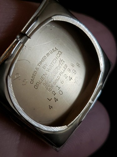 GRUEN GOLD FILLED CURVEX ROPE GOLD FILLED BEZEL CASE AND SERVICED 1939 - Picture 9 of 11