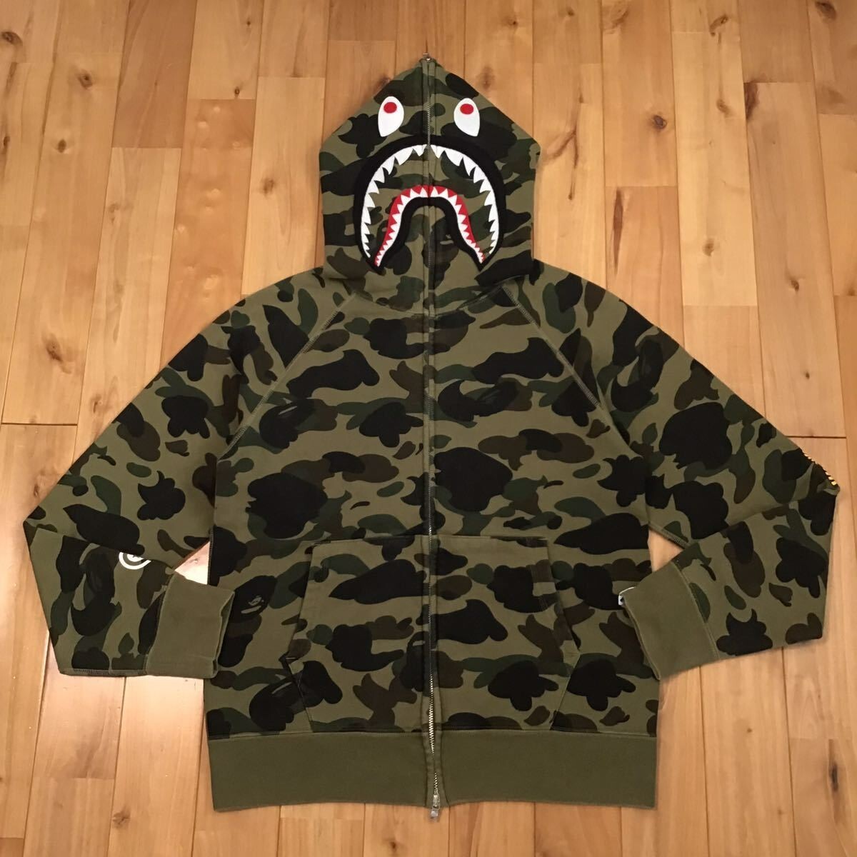 BAPE 1st camo green shark full zip hoodie A Bathing Ape Size BAPE 1st camo green shark full zip hoodie A Bathing Ape Size
