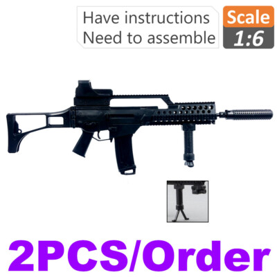 1:6 Scale Model Assembly Sniper Rifle Gun 4D Black G36KSK For 12'' Figure 1/6 Toy