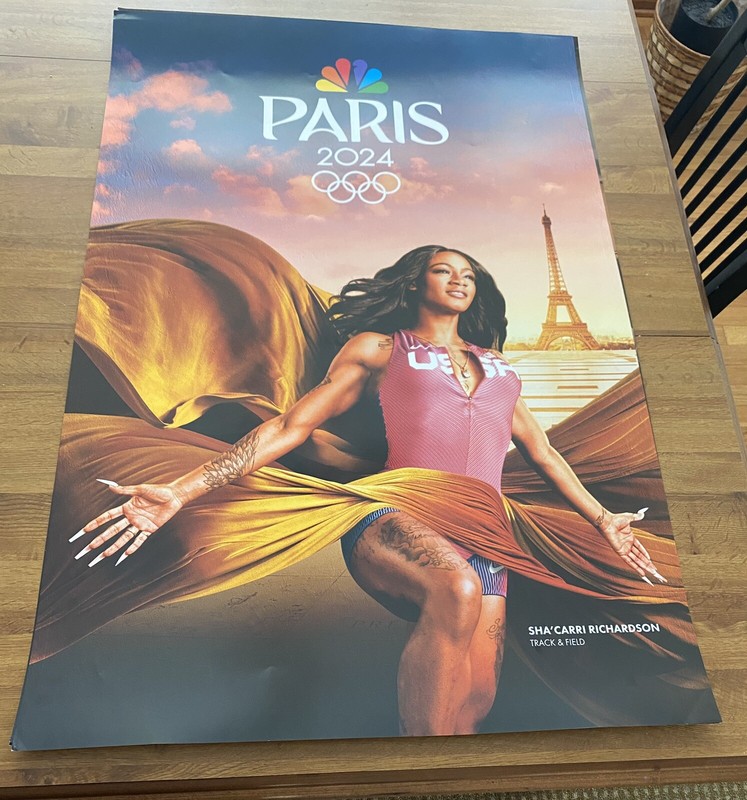 Sha'carri Richardson Team USA 2024 Paris Olympics 27x40 Poster NBC Track & Field
