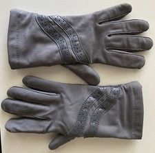 L'EGGS Sheer Energy Knit Lined Ladies Driving Gloves Gray Size Large