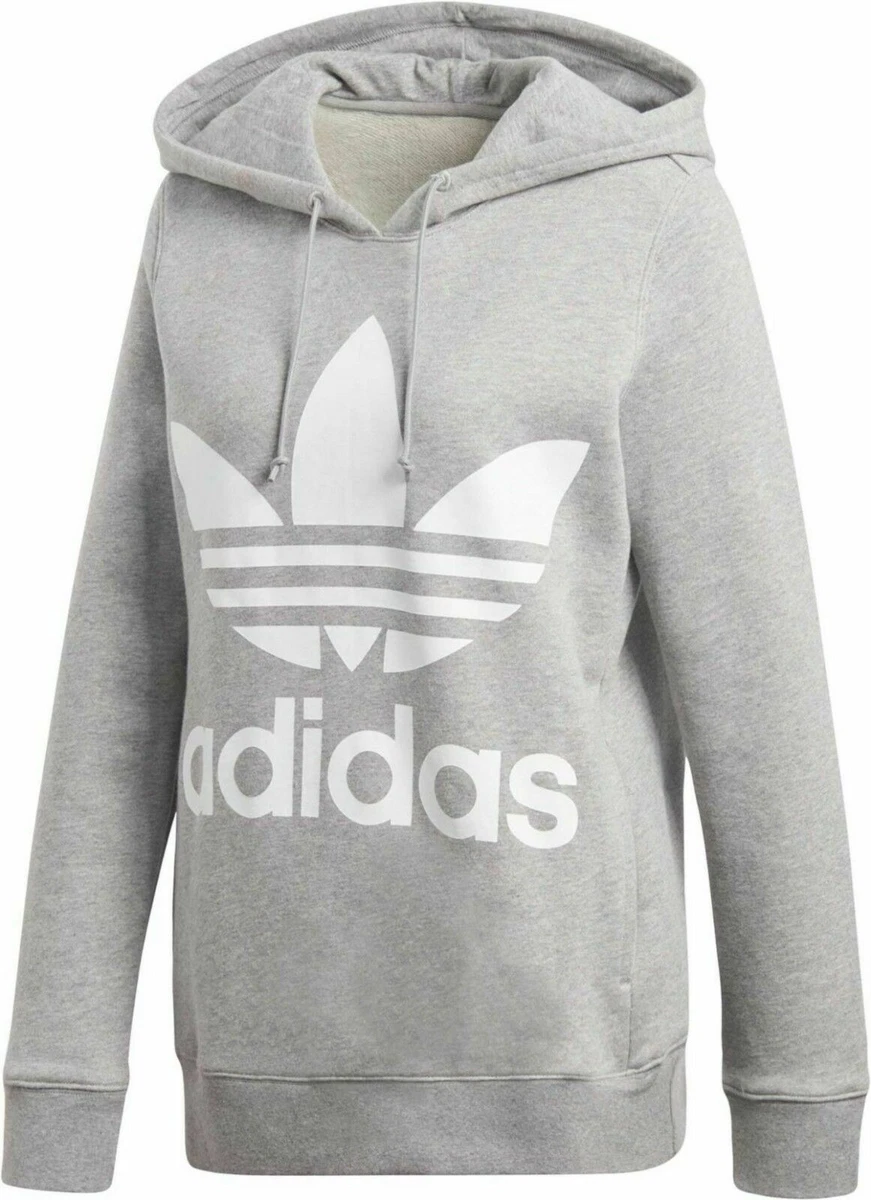 Gray adidas hotsell trefoil hoodie