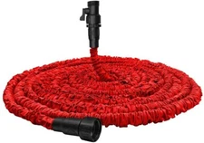 Expandable Garden Hose Triple-layer Core 3/4" Fittings 25ft Red