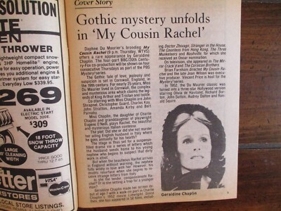 De-1985 Detroit News TV Mag(MY COUSIN RACHEL/GERALDINE CHAPLIN/CHRISTOPHER GUARD