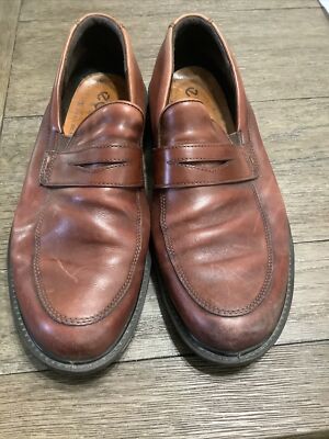 ECCO Mens Birmingham PENNY LOAFERS-Rust Brown Leather Dress Shoes Sz EU 45 US 11 Metropole London Ecco Birmingham Loafer ECCO Men main image 3
