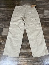 New VTG Levis Pants 36x30 Wide-Leg Cargo Skate Beige JNCO Style W4
