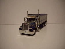 DCP FIRST GEAR 1/64 SILVER&BLUE TRI-AXLE PETE 379 WITH MAC DUMP BODY DUMP TRUCK
