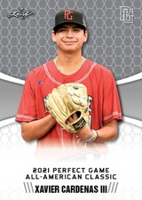 2021 Xavier Cardenas III Leaf Perfect Game Nike AA Classic Aflac Game-Day Rookie