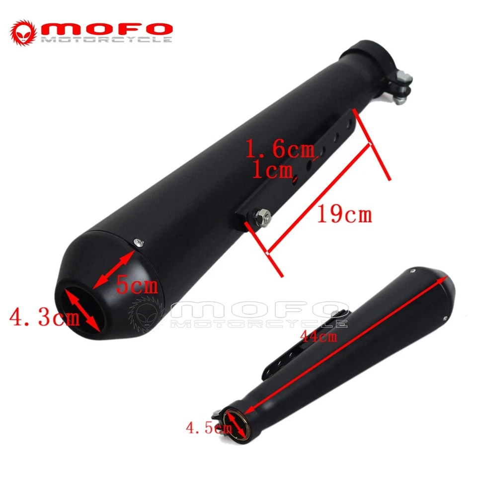 Tubo silenciador de escape de 18 pulgadas para Café Racer Honda CGL125 Yamaha SR400 Suzuki TU250X Foto 2 de 4