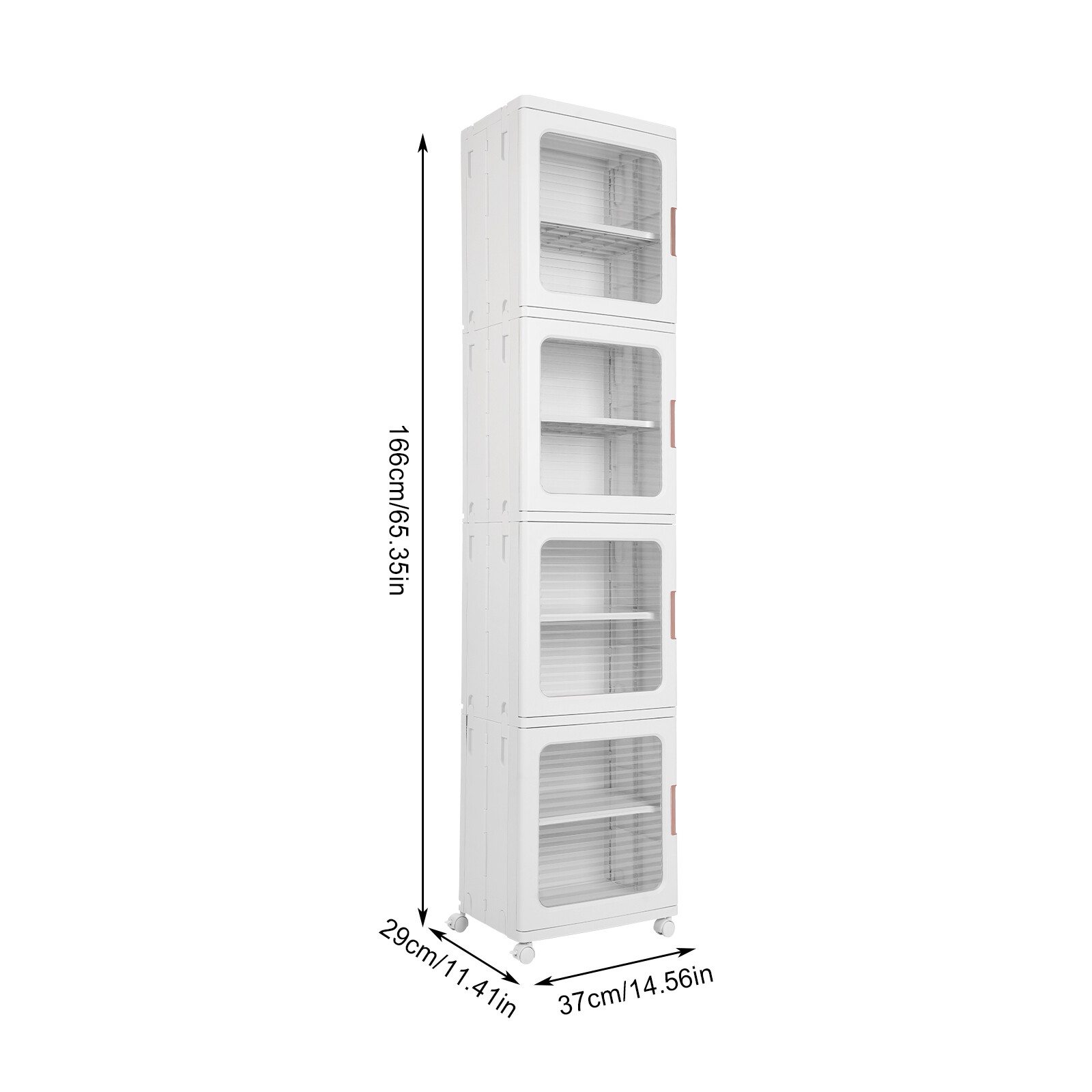 White Foldable Plastic Storage Cabinet Foldable And Movable Storage Box