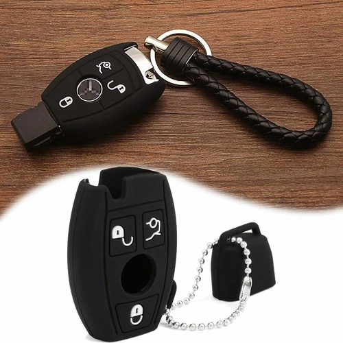 Full Covered Sealed Silicone Key Fob Case Cover Protector For 3 buttons Mercedes