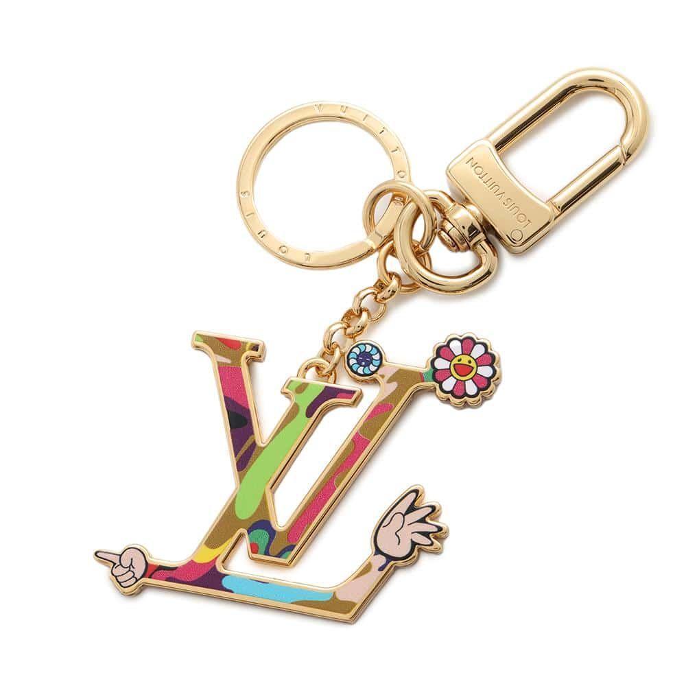 Louis Vuitton Bag Charm Key Ring M02468 Takashi Murakami 5cm