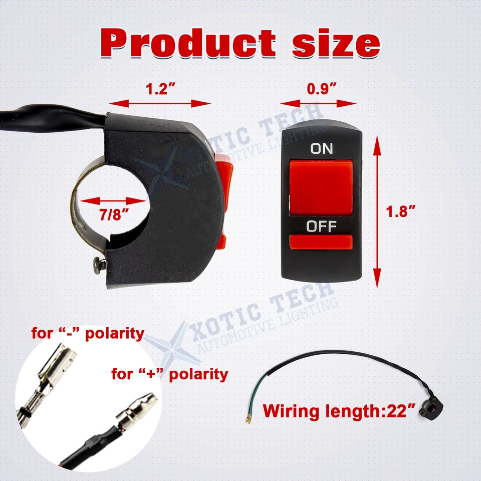 Botón de interruptor de apagado de encendido de luz universal para motocicleta scooter Dirt Pit Bike Foto 2 de 4