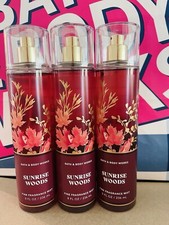 3 BATH BODY WORKS SUNRISE WOODS FINE FRAGRANCE MIST SPRAY 8OZ LARGE SANDALWOOD
