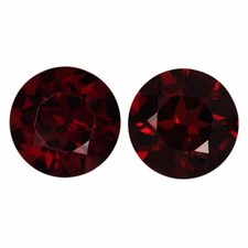 Pair Natural Extra Fine Deep Red Garnet - Round - Mozambique - AAA Grade