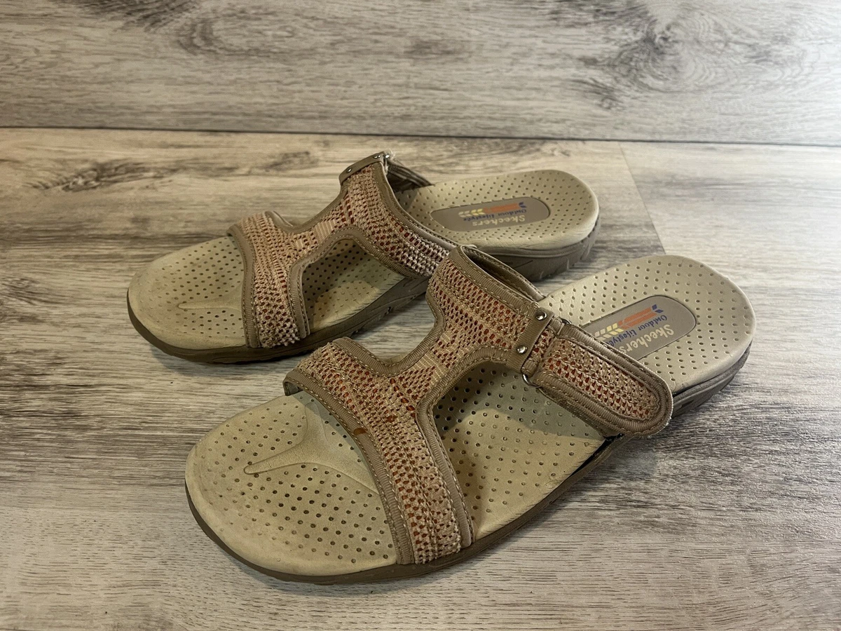 SKECHERS Reggae Desert Escape Slide Slip On Sandals Women s Size 9