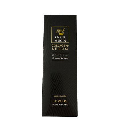GLAMFOX Black Snail Mucin Collagen Serum 1.76 oz/50g Made in Korea