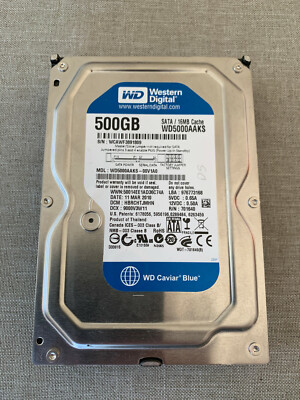 HDD / Festplatte: WD5000AAKS - 500 GByte - Western Digital WD Blue - 3.5''