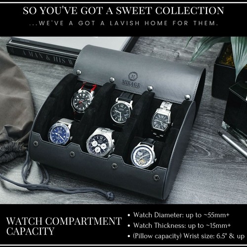 Watch Travel Case Leather Watch Case For Men Travel Watch Roll Case (VARIATIONS) - Picture 177 of 440