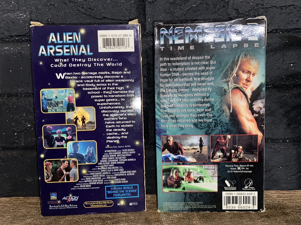 Sci-Fi VHS Lot, Alien Arsenal VHS + Nemesis 3: Time Lapse VHS Robots Action OOP - Image 2 of 4