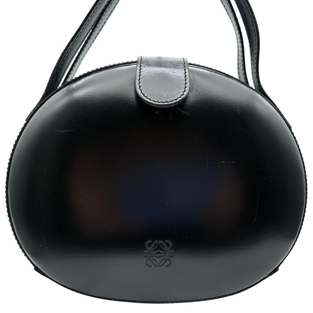 Rare 2way LOEWE Shoulder Bag Handbag Anagram Leather Black image 2
