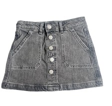 Cat Jack Girls Denim Skirt Size XS 4/5T Button Front Stretch Waistband