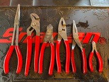 Snap On 6pc Pliers Set Red Side Cuts Needle Nose Pliers Extra Long