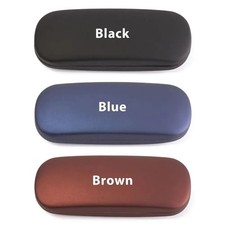 NEW Clam Shell Hard Eyeglasses PU Glasses Case Black w/Microfiber Cleaning Cloth