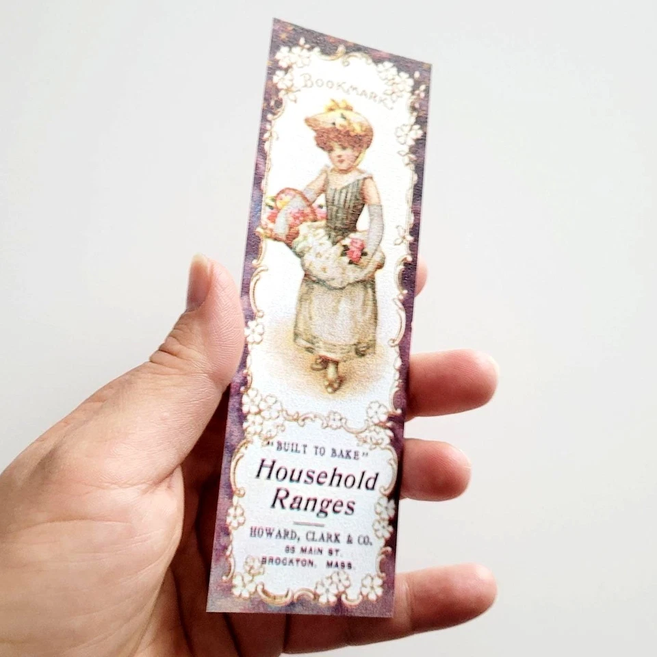 Vintage 70s Howard Clark & Co Bake Bookmark Evergreen Press- 1800s Advertisement - Imagen 4 de 4