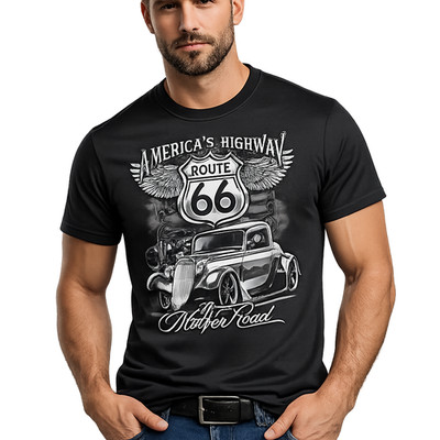 Backstreetshirt, bedrucktes T-Shirt. handmade, Amrerica`s Highway Route 66