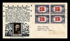 DENMARK OVERRUN COUNTRIES FDC SCOTT 920 BLOCK OF 4 CROSBY PHOTO US COVER