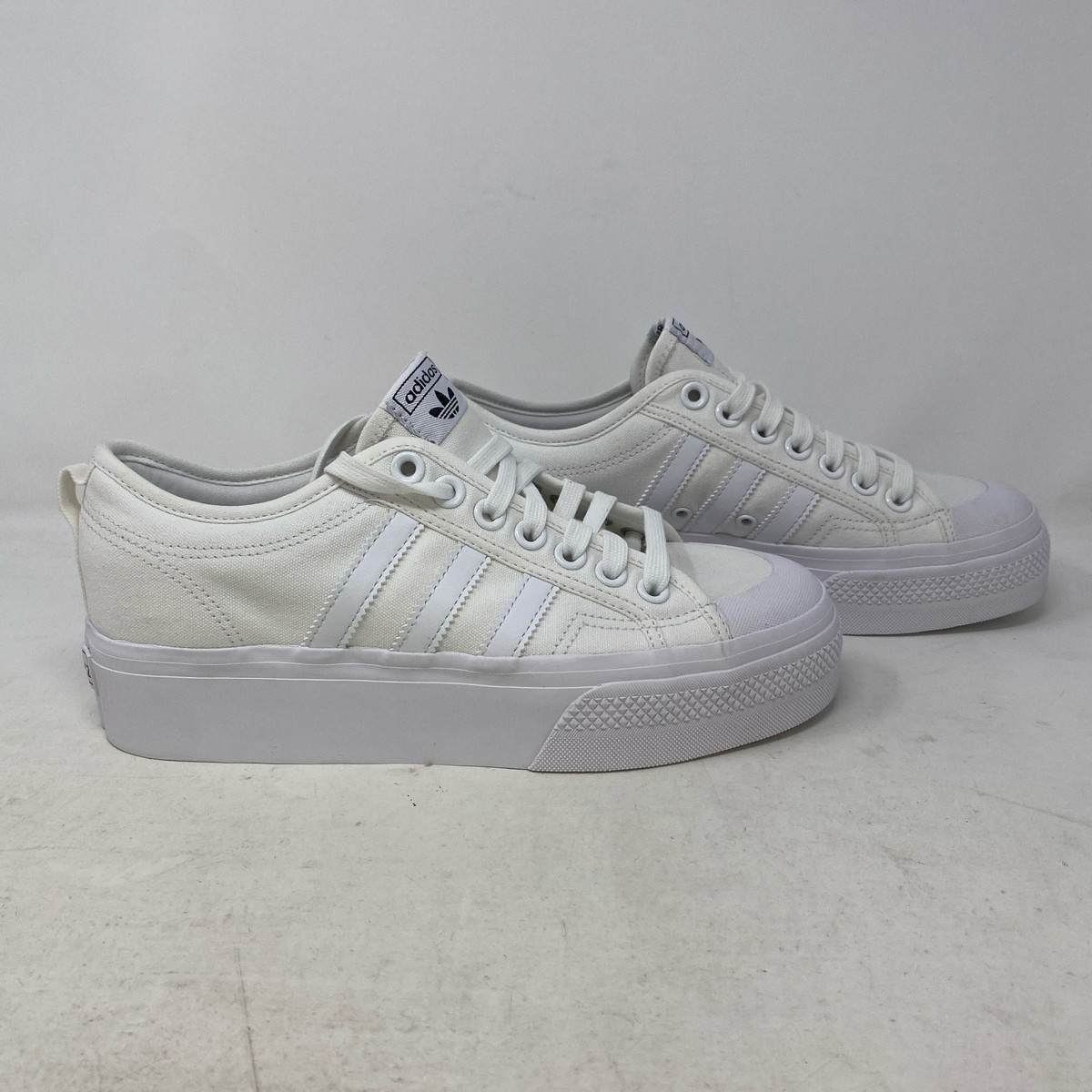 Mens Size 8 / Women\'s 9 Adidas Nizza RF Shoes Canvas Sneakers Triple White New Adidas Nizza 2 Low Triple White for sale | eBay main image 2