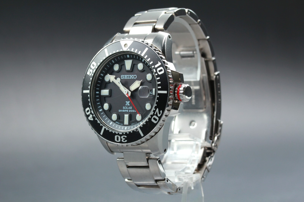 NEAR MINT] Seiko Prospex V157-0BT0 43mm Black Divers Solar Men's