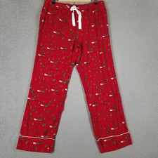 Vineyard Vines Christmas Pajama Pants Adult Medium Whale Santa Red Flannel