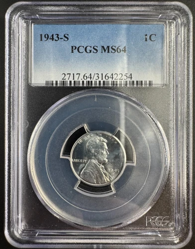 1943-S Steel Lincoln Wheat Cent PCGS MS64 – WWII Issue – Brilliant Luster