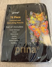 Art Supplies Prina 76 Piece Colored and Sketching Pencils Kit, 3-Color Sketchpad