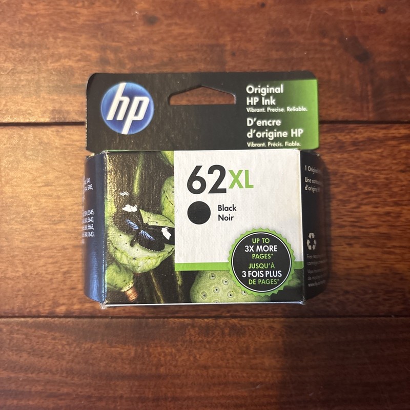 HP 62XL Black Ink Cartridge C2P05AN Printer, New Sealed - Exp: 04/23 (LOT OF 4)