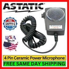 Astatic D104M6B Microfono Amplificato CB Power Mic 4 Pin Ceramica Radio Portatile