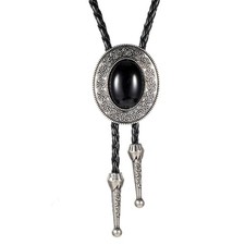 ElevateTech Bolo Tie for Men Necklace Accessories Round Shape Western Cowboy