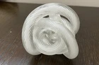 Contemporary White Murano Glass Knot Sculpture, 4in