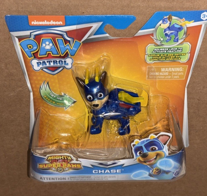 Nickelodeon Paw Patrol Mighty Pups Super Paws "Chase" Figure (NIB)