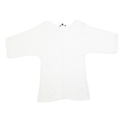 JAEGER Damen Weiß Basic Baumwoll Top 3/4 Ärmel Rundhals Gr. M Casual