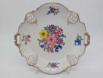 Rosenthal Molière Wandteller Blumendekor Durchbruch vergoldet