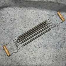 Vintage 5-Spring Chest Expander Exercise Puller Wood Handles Steel Fitness