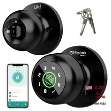 Fingerprint Door Lock, 4 in 1 Smart Fingerprint Door Knob with 4 IN 1 - Black