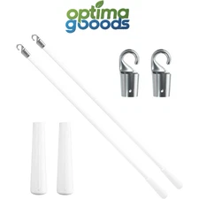 2Pcs 17" Blind Wand Replacement with Hook & Grip White Tilt Rod for Vertical Bli