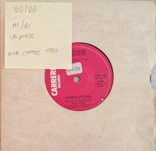 Saxon Wheels Of Steel Vinyl Record 7" VG+/VG CAR 143 1980