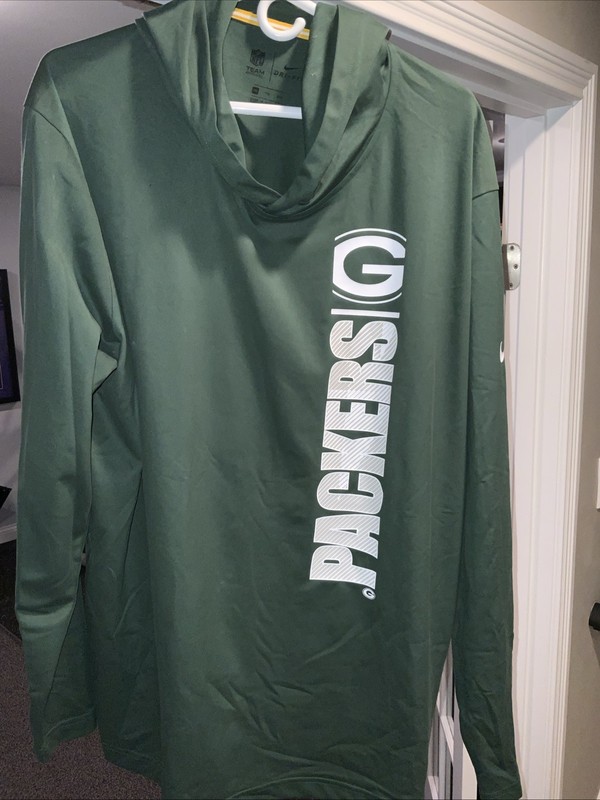 Nike Green Bay Packers On Field Long Sleeve Hoodie Green Size Xxl 