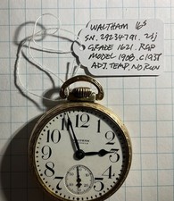Waltham pocket watch model 1908 16s c. 1937