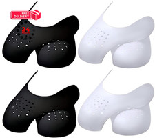 MJSCPHBJK 4 Pairs Shoe Creases Protector, Prevent Sneaker 7-12, Black/White